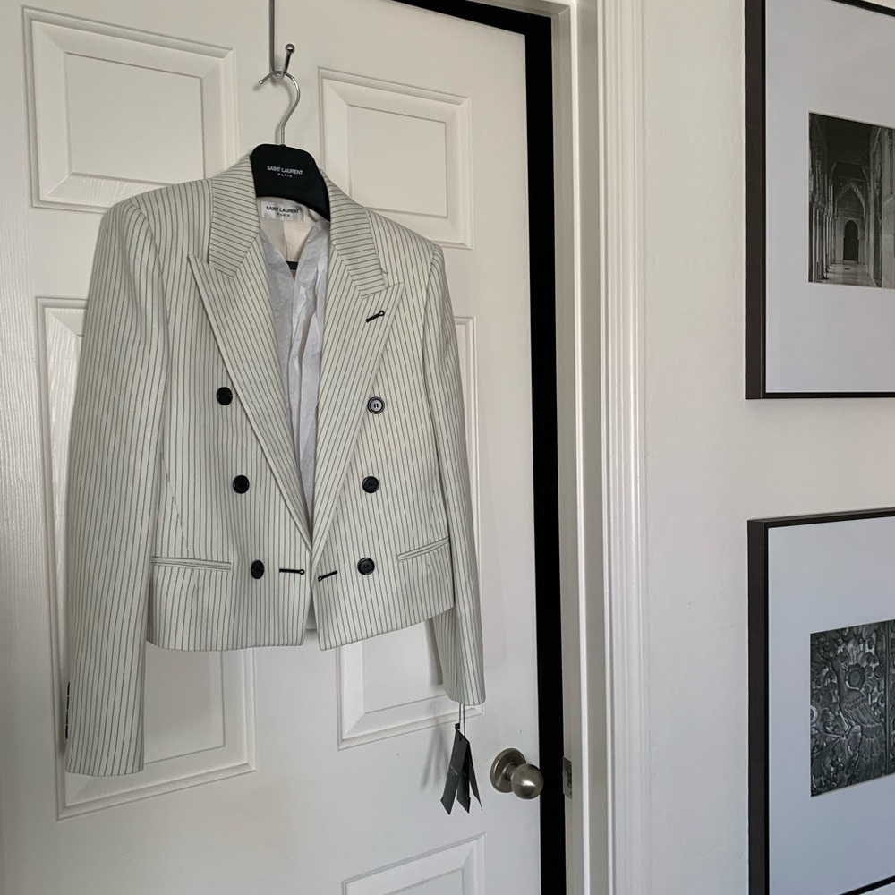 NWT Saint Laurent S/S 22’ Spencer Wool Double Breasted Jacket